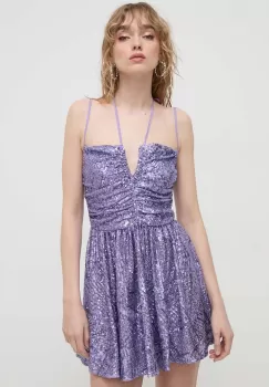 Aniye By rochie culoarea violet, mini, evazati imagine
