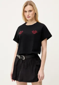 Aniye By tricou din bumbac femei, culoarea negru, 185884 imagine