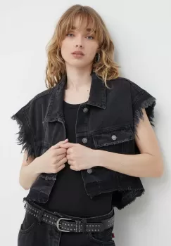 Aniye By vesta de blugi femei, culoarea negru, de tranzitie, 185128 imagine