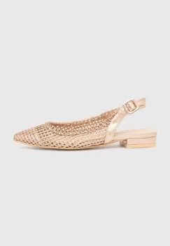 Answear Lab balerini culoarea auriu, cu toc deschis imagine