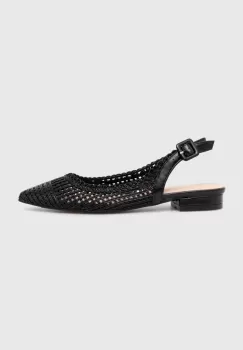 Answear Lab balerini culoarea negru, cu toc deschis imagine