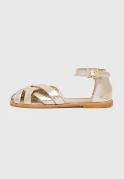 Answear Lab balerini de piele culoarea auriu imagine