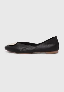 Answear Lab balerini de piele culoarea negru imagine