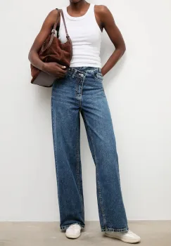 Answear.LAB blugi din bumbac culoarea albastru marin imagine