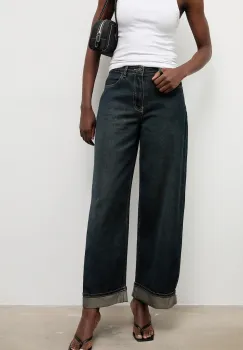 Answear.LAB blugi din bumbac culoarea albastru marin imagine