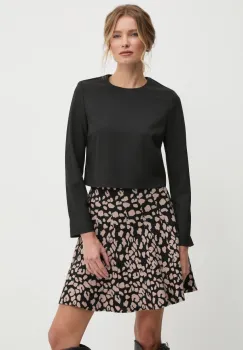 Answear Lab bluza din amestec de lana culoarea negru, neted imagine