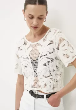 Answear Lab bluza din bumbac femei, culoarea alb, neted imagine