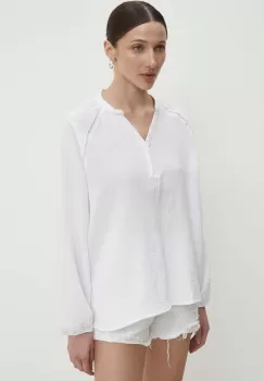 Answear Lab bluza din bumbac femei, culoarea alb, neted imagine