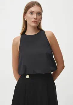 Answear Lab bluza din bumbac femei, culoarea negru, neted imagine