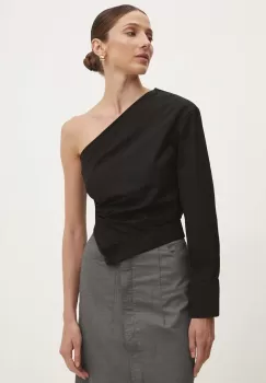 Answear Lab bluza din bumbac femei, culoarea negru, neted imagine