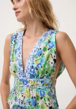 Answear Lab bluza din bumbac femei, culoarea verde, modelator imagine