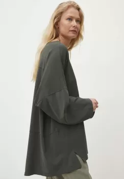 Answear Lab bluza din bumbac femei, culoarea verde, neted imagine