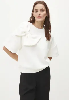 Answear Lab bluza femei, culoarea alb, cu imprimeu imagine