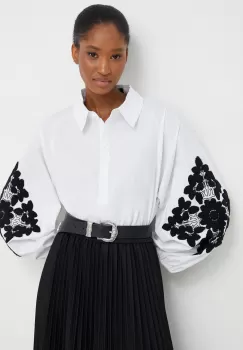 Answear Lab bluza femei, culoarea alb, cu imprimeu imagine