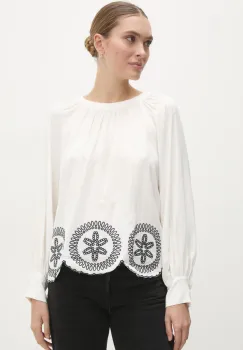 Answear Lab bluza femei, culoarea alb, cu imprimeu imagine