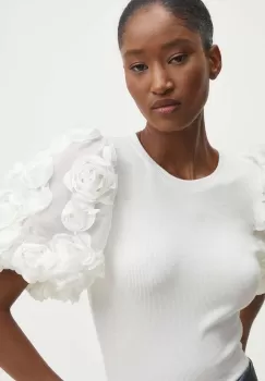 Answear Lab bluza femei, culoarea alb, neted imagine