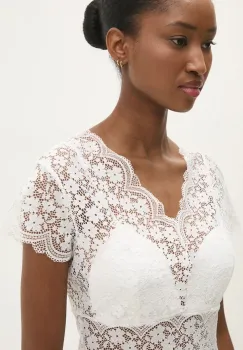 Answear Lab bluza femei, culoarea alb, neted imagine