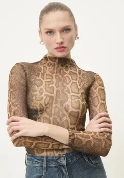 Answear Lab bluza femei, culoarea auriu, modelator imagine