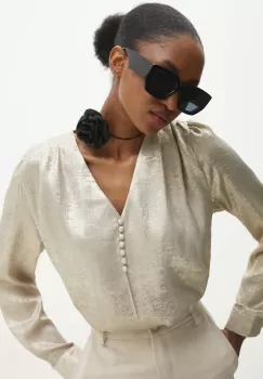 Answear Lab bluza femei, culoarea auriu, neted imagine
