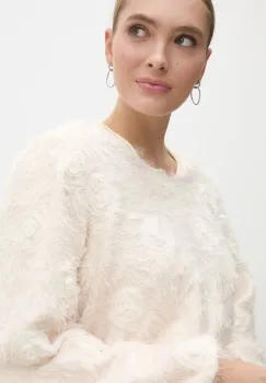 Answear Lab bluza femei, culoarea bej, cu imprimeu imagine