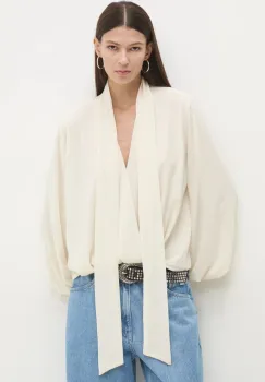 Answear Lab bluza femei, culoarea bej, neted imagine
