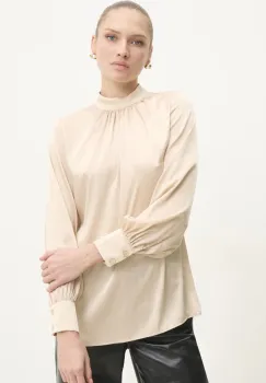 Answear Lab bluza femei, culoarea bej, neted imagine