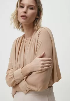 Answear Lab bluza femei, culoarea bej, neted imagine
