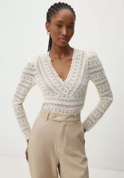 Answear Lab bluza femei, culoarea bej, neted imagine