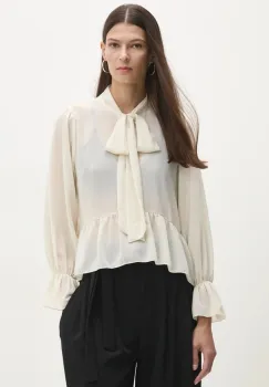 Answear Lab bluza femei, culoarea bej, neted imagine