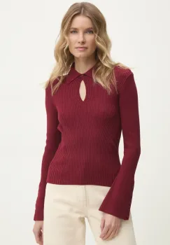 Answear Lab bluza femei, culoarea bordo, light imagine