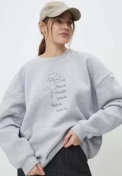 Answear Lab bluza femei, culoarea gri, cu imprimeu imagine