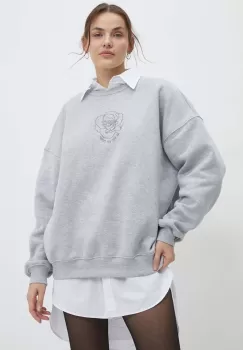 Answear Lab bluza femei, culoarea gri, cu imprimeu imagine