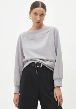 Answear Lab bluza femei, culoarea gri, neted imagine