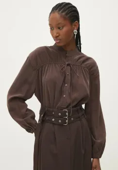Answear Lab bluza femei, culoarea maro imagine