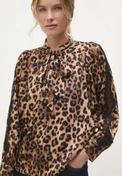 Answear Lab bluza femei, culoarea maro, modelator imagine