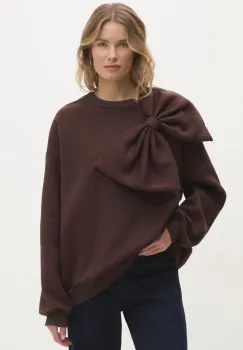 Answear Lab bluza femei, culoarea maro, neted imagine