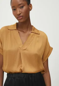 Answear Lab bluza femei, culoarea maro, neted imagine