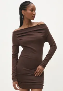 Answear Lab bluza femei, culoarea maro, neted imagine