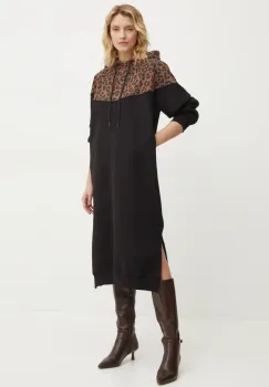Answear Lab bluza femei, culoarea negru, cu gluga, modelator imagine