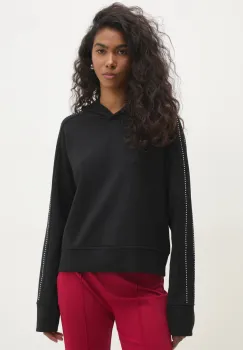 Answear Lab bluza femei, culoarea negru, cu gluga, neted imagine