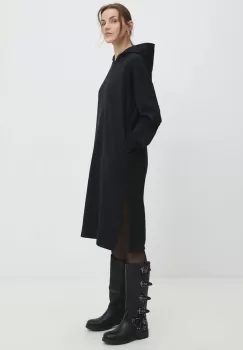 Answear Lab bluza femei, culoarea negru, cu gluga, neted imagine