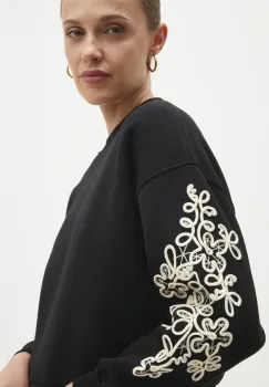 Answear Lab bluza femei, culoarea negru, cu imprimeu imagine