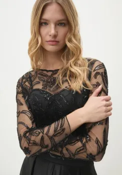 Answear Lab bluza femei, culoarea negru, cu imprimeu imagine