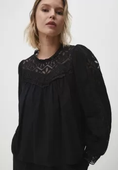 Answear Lab bluza femei, culoarea negru, cu imprimeu imagine