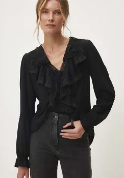 Answear Lab bluza femei, culoarea negru, cu imprimeu imagine