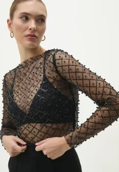 Answear Lab bluza femei, culoarea negru, modelator imagine