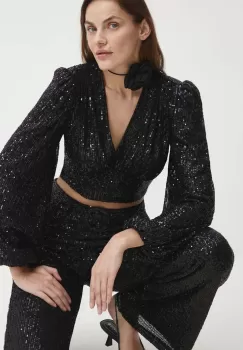 Answear Lab bluza femei, culoarea negru, neted imagine