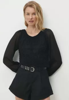 Answear Lab bluza femei, culoarea negru, neted imagine