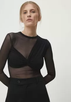 Answear Lab bluza femei, culoarea negru, neted imagine