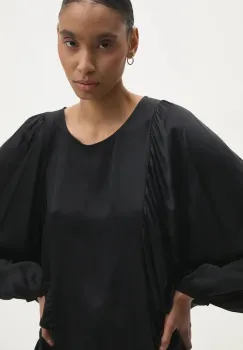 Answear Lab bluza femei, culoarea negru, neted imagine